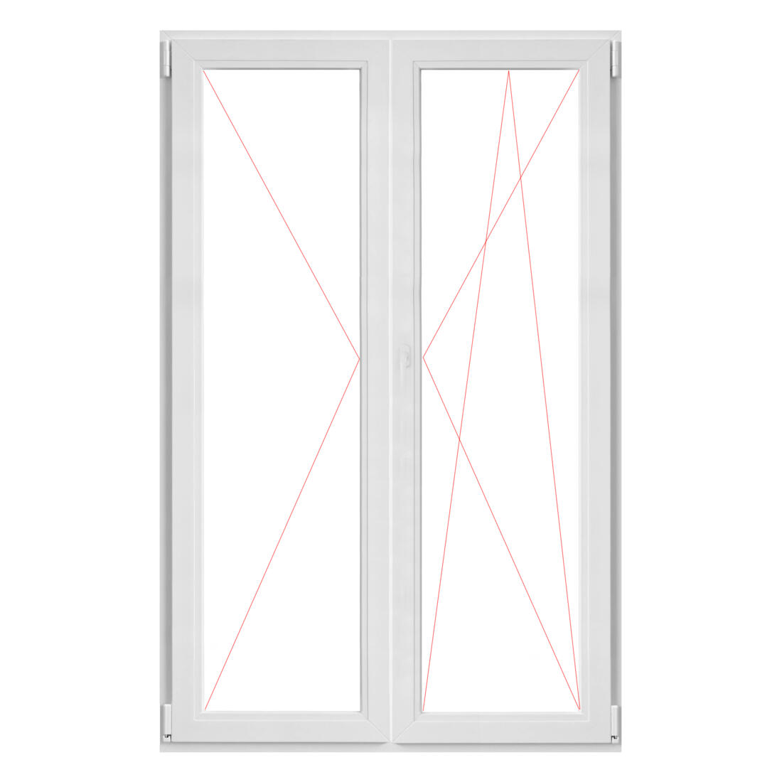 150x240 cm, műanyag középen felnyíló/bukó-nyíló erkélyajtó, jobbos