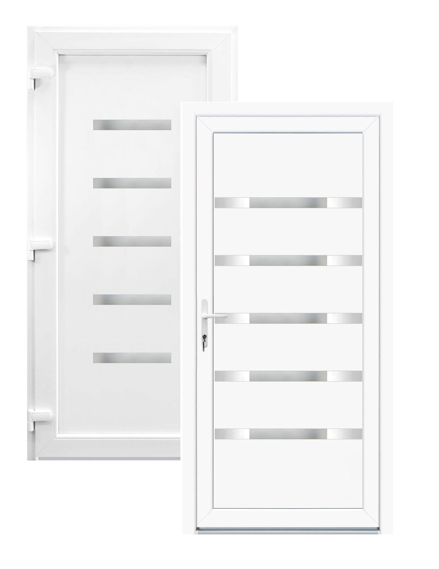 KF63 üveges (Satina), 100x210 cm, műanyag bejárati ajtó, balos, befele nyíló