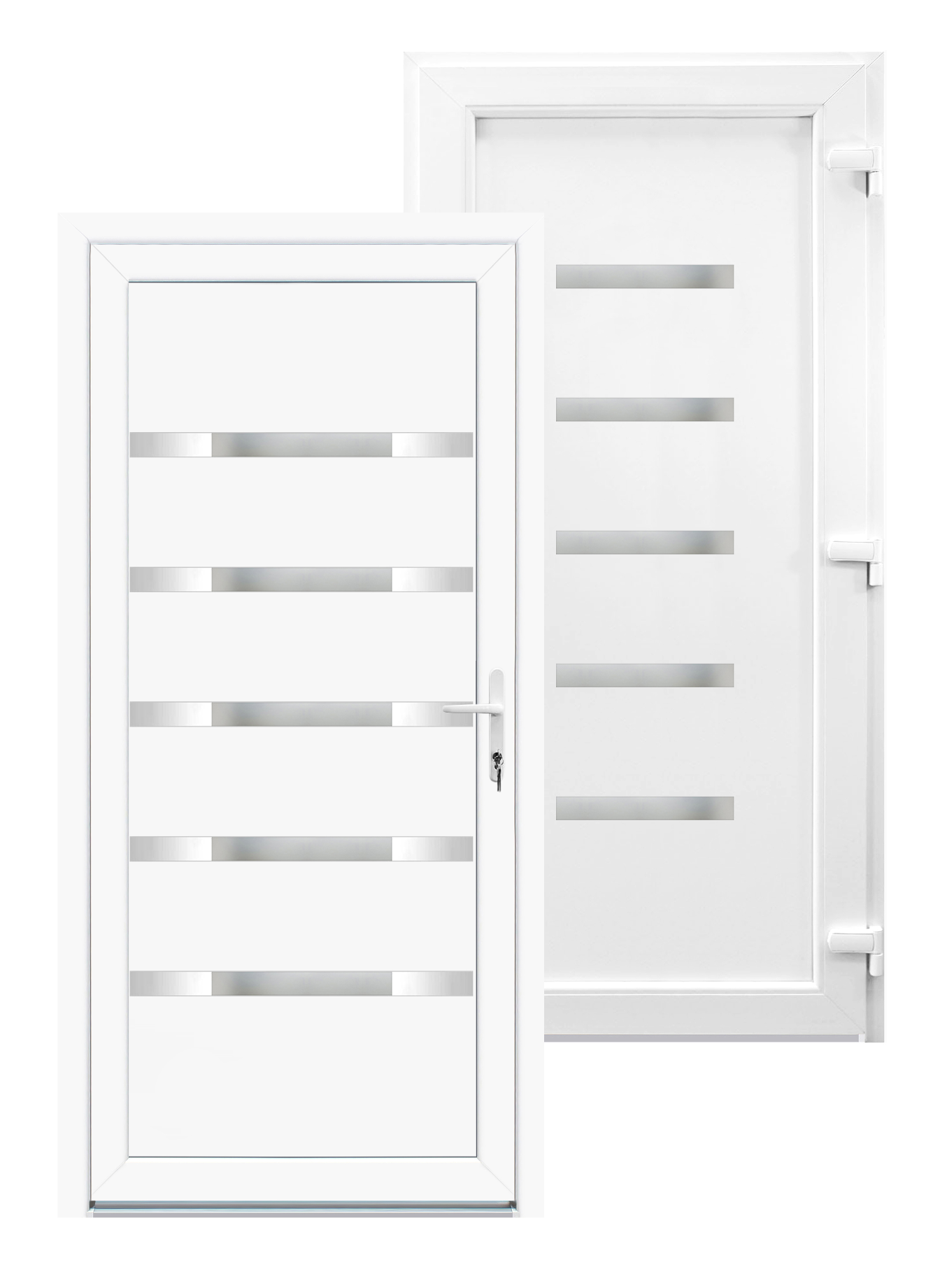 KF63 üveges (Satina), 100x210 cm, műanyag bejárati ajtó, jobbos, befele nyíló