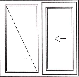 240x240 cm IQ Slide toló ajtó, jobbos